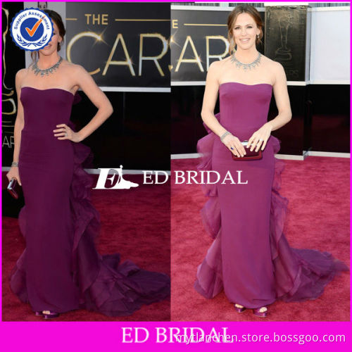 rsw004 2013 strapless purple celebrity mermaid red carpet dresses